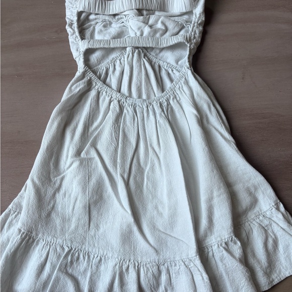 Ladies Strapless Twist-Front Casual Dress in Cream - Picture 4 of 4